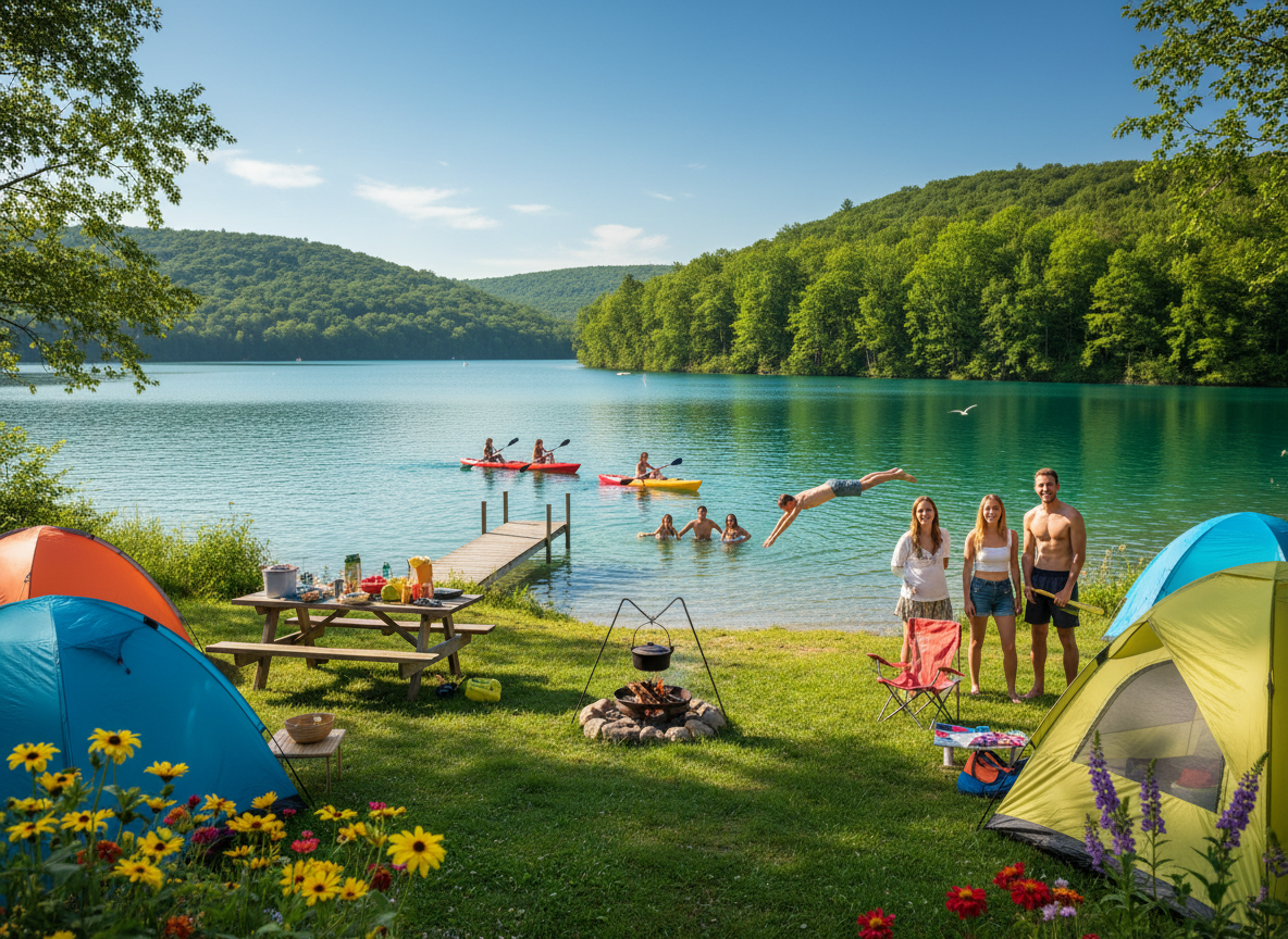Summer Camping under starry skies